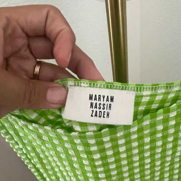 Maryam Nassir Zadeh Green Checkered Dress - Picture 4 of 9